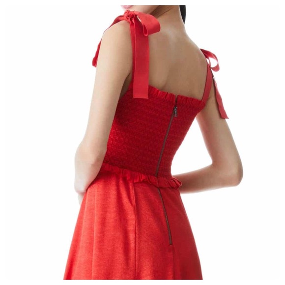 ALICE + OLIVIA Jocelyn Tie Shoulder Midi Dress - Picture 6 of 10